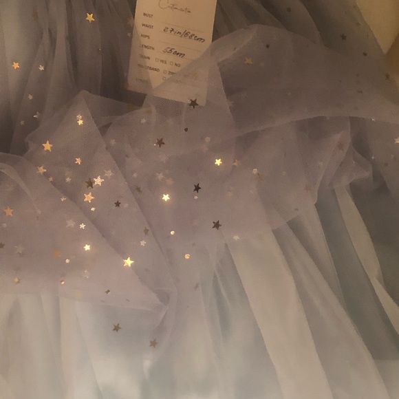 NWT Powder Blue Starry Tulle Skirt Size 4 - Picture 9 of 10